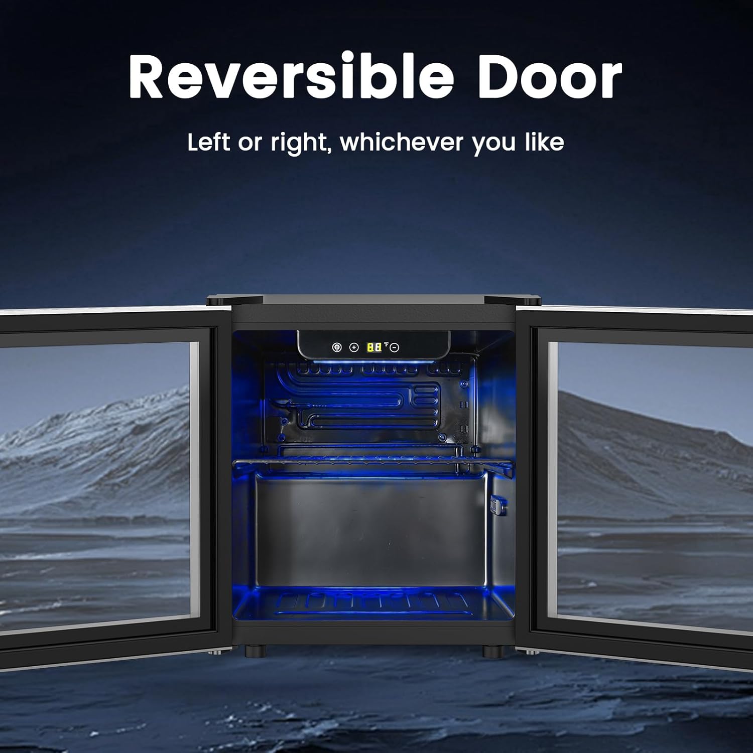 COWSAR 1.7 Cu. Ft Mini Beverage Refrigerator, 68 Cans, 16 Bottles Compact Drink Cooler with Glass Door & Touch Controls for Home, Office Bar