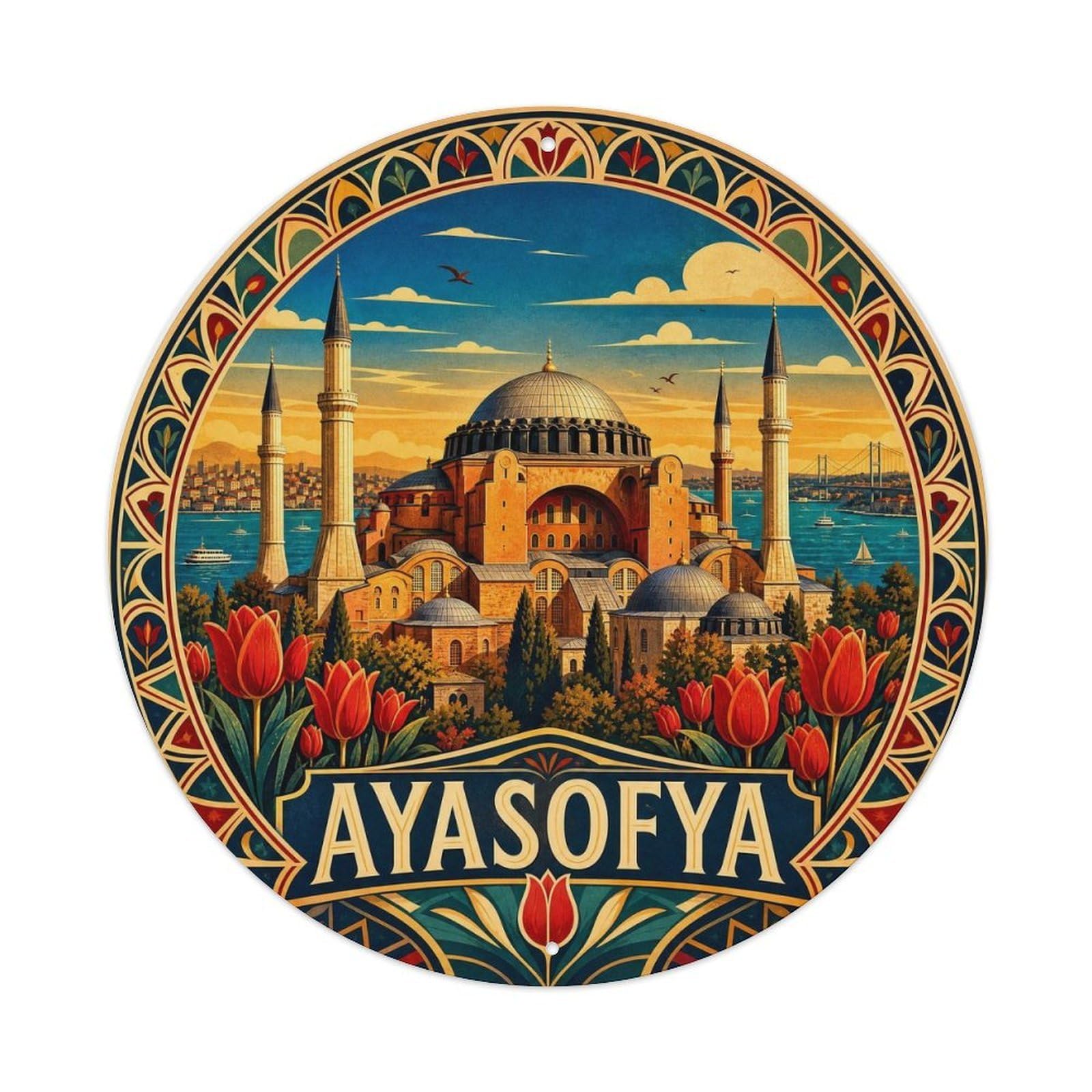 Istanbul Hagia Sophia Pilgrimage Turkey Classic Graphic Metal Tin Sign
