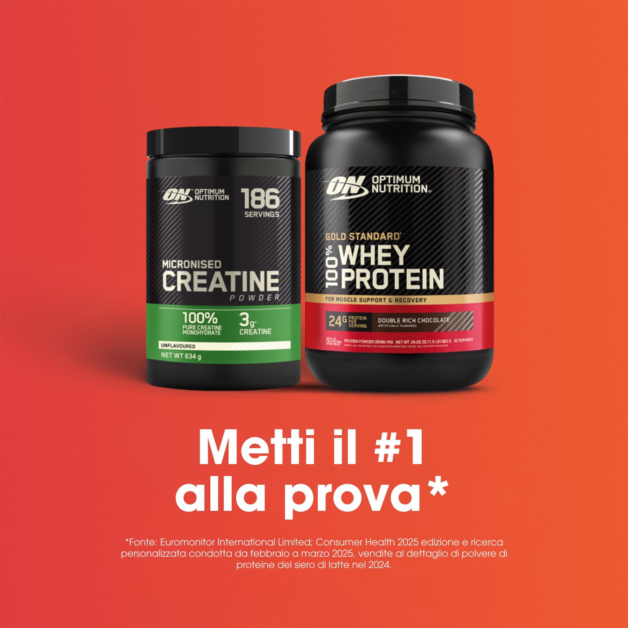 Optimum Nutrition Performance Kit con Creatina Monoidrato Micronizzata in Polvere Non Aromatizzata, 187g e Gold Standard 100% Whey Proteine in Polvere Doppio Ricco Cioccolato, 620g