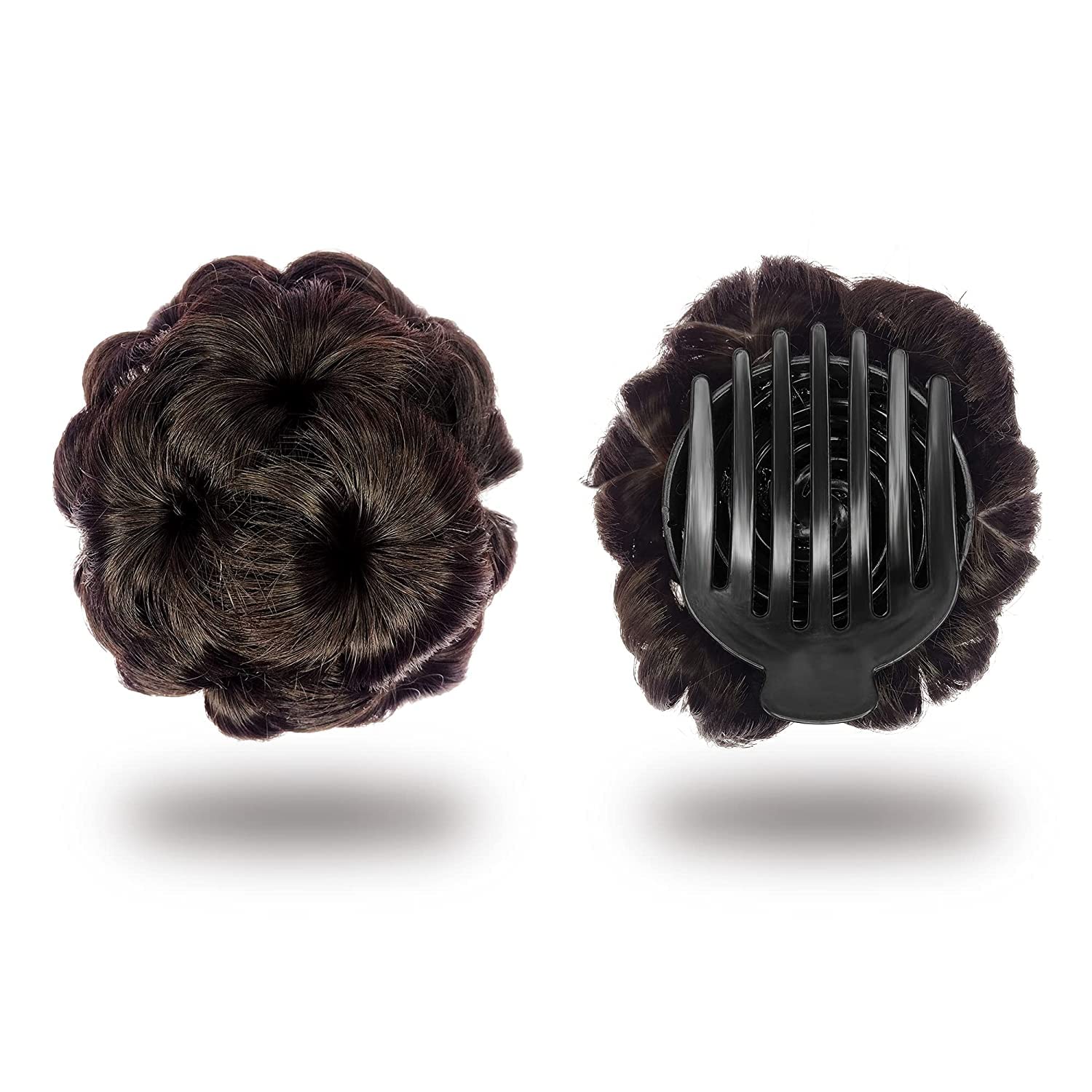 Mane Attraction Synthetic Natural Brown Hair Extension Clutcher Juda for Women,