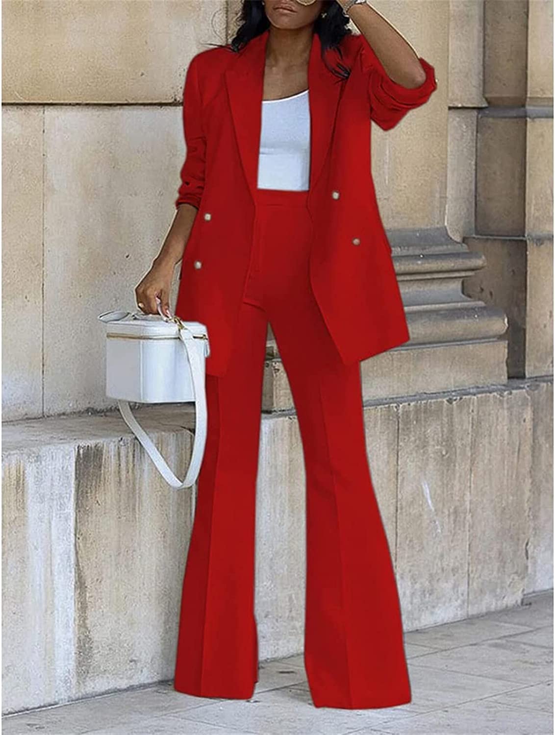 Damen Elegante Business Anzug Anzug Büro Business Hose Mantel Jacke zweiteilig lässig Mode Anzug Set weites Bein Hose Anzug Jacke