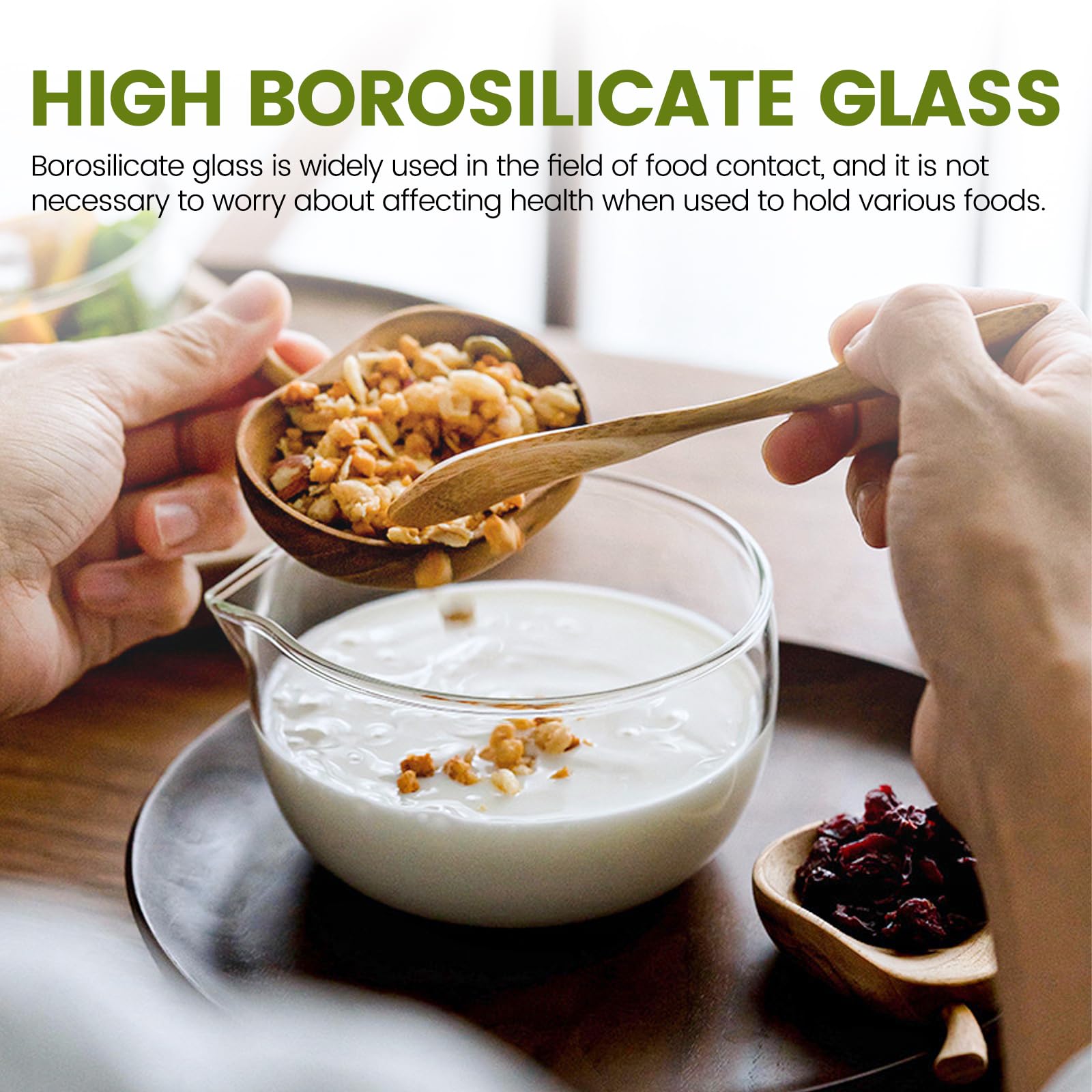 Feirdhoo Matcha schaal, 350 ml glazen schaal met schenktuit, klassieke handgemaakte Japanse matcha kom, transparante glazen kom, serveerschalenset voor keuken thuis, theestoom, beginners, matcha latte