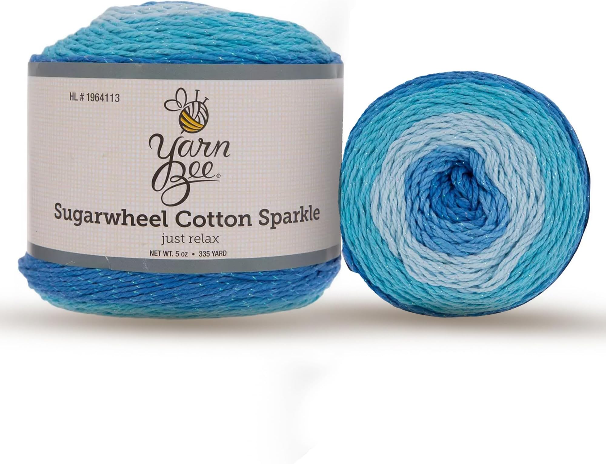 Yarn Bee 3 - Light Yarn for Crocheting & Knitting – Soft Yarn Skein – 335 Yards of Cotton Yarn for Crocheting Blankets, Hats, & More – Craft Supplies for Handcrafting, Just Relax