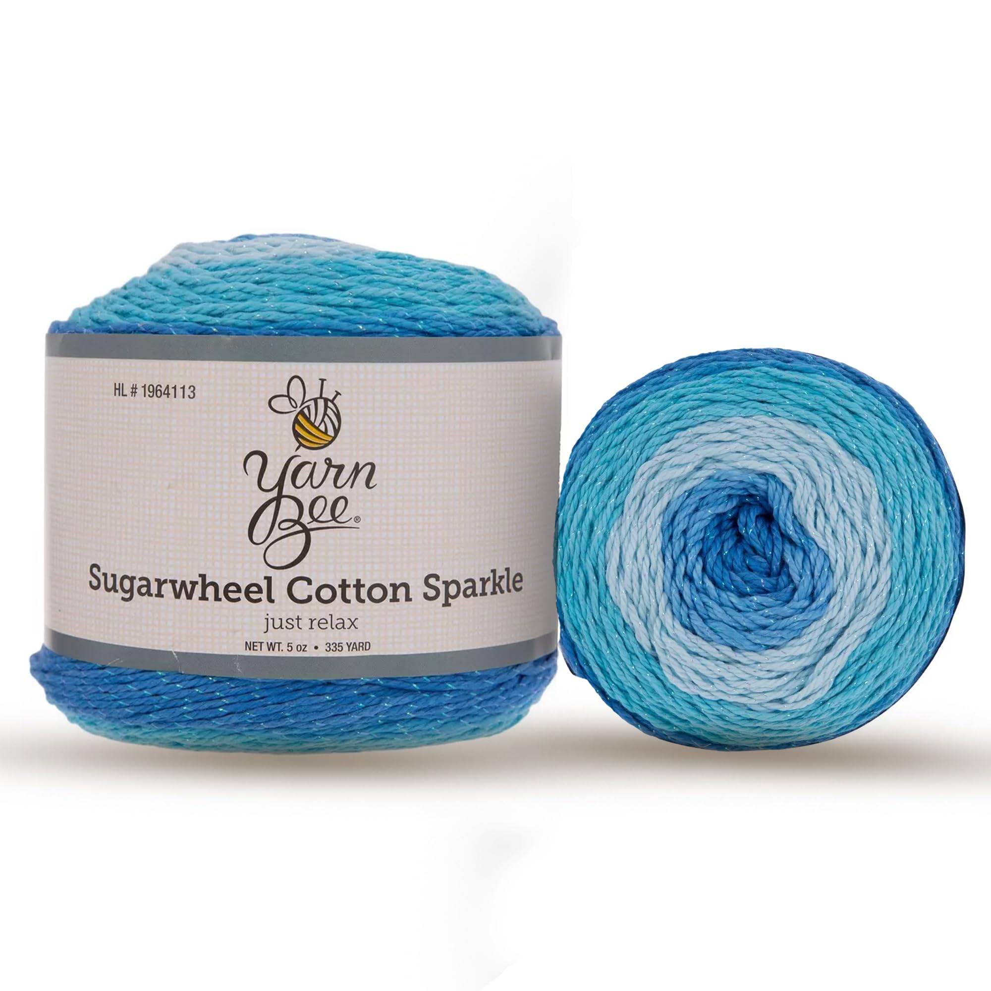 Yarn Bee 3 - Light – Soft Skein – 335 Yards of Cotton Yarn for Crocheting Blankets, Hats, & More – Craft Supplies for Handcrafting, Just Relax