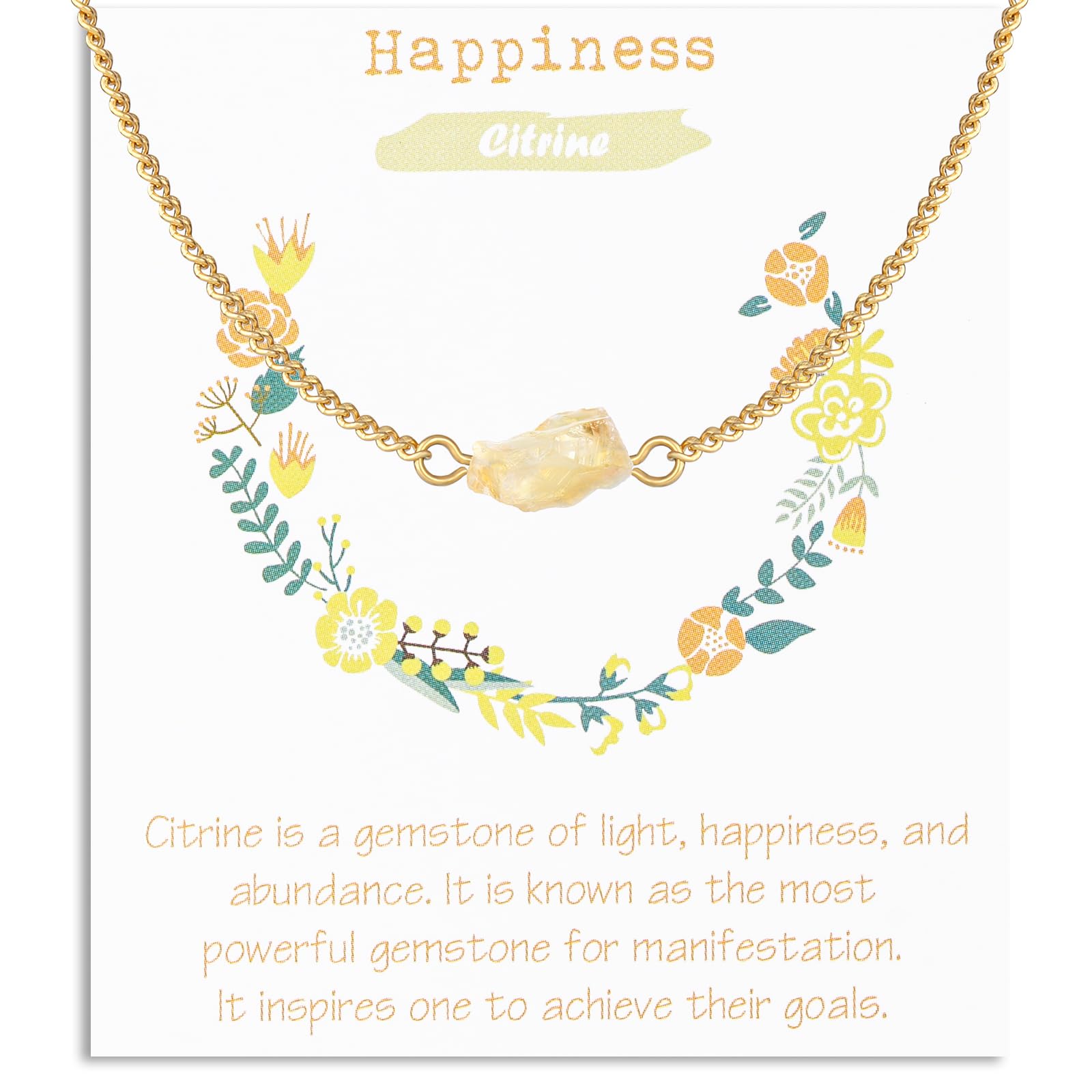 CARITATE Raw Crystal Necklace for Women