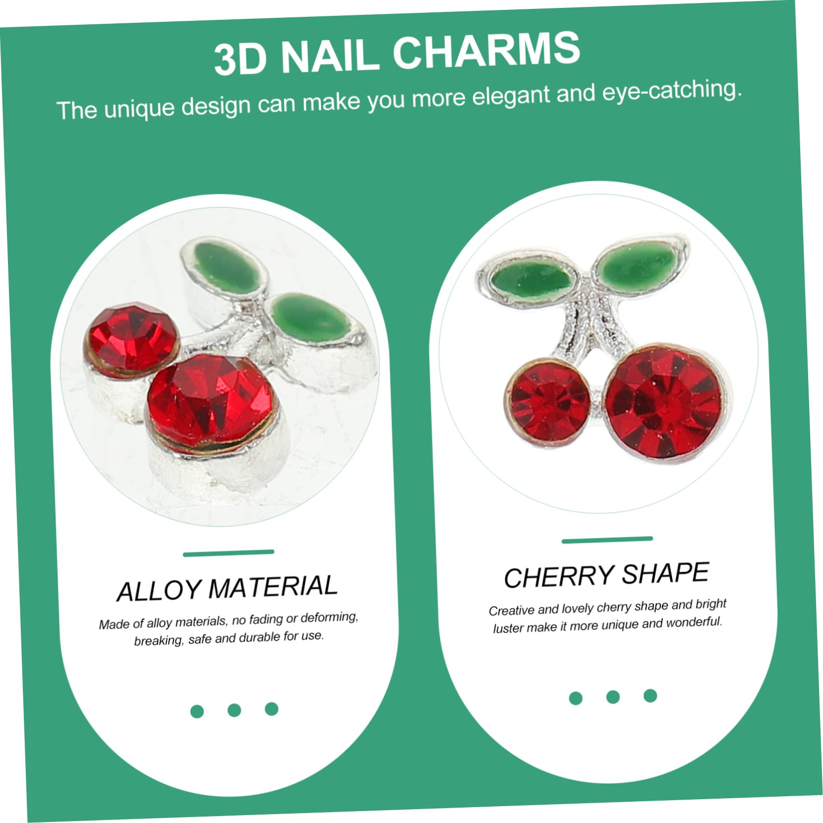 Healvian 180 Stk Nagelsticker Kirsche 3D-Nagelaufkleber Mädchenschmuck Damenteile nail decoration fingernägel aufkleber nagel kirsch Nagel Charms Legierung Zubehör schmücken Fräulein