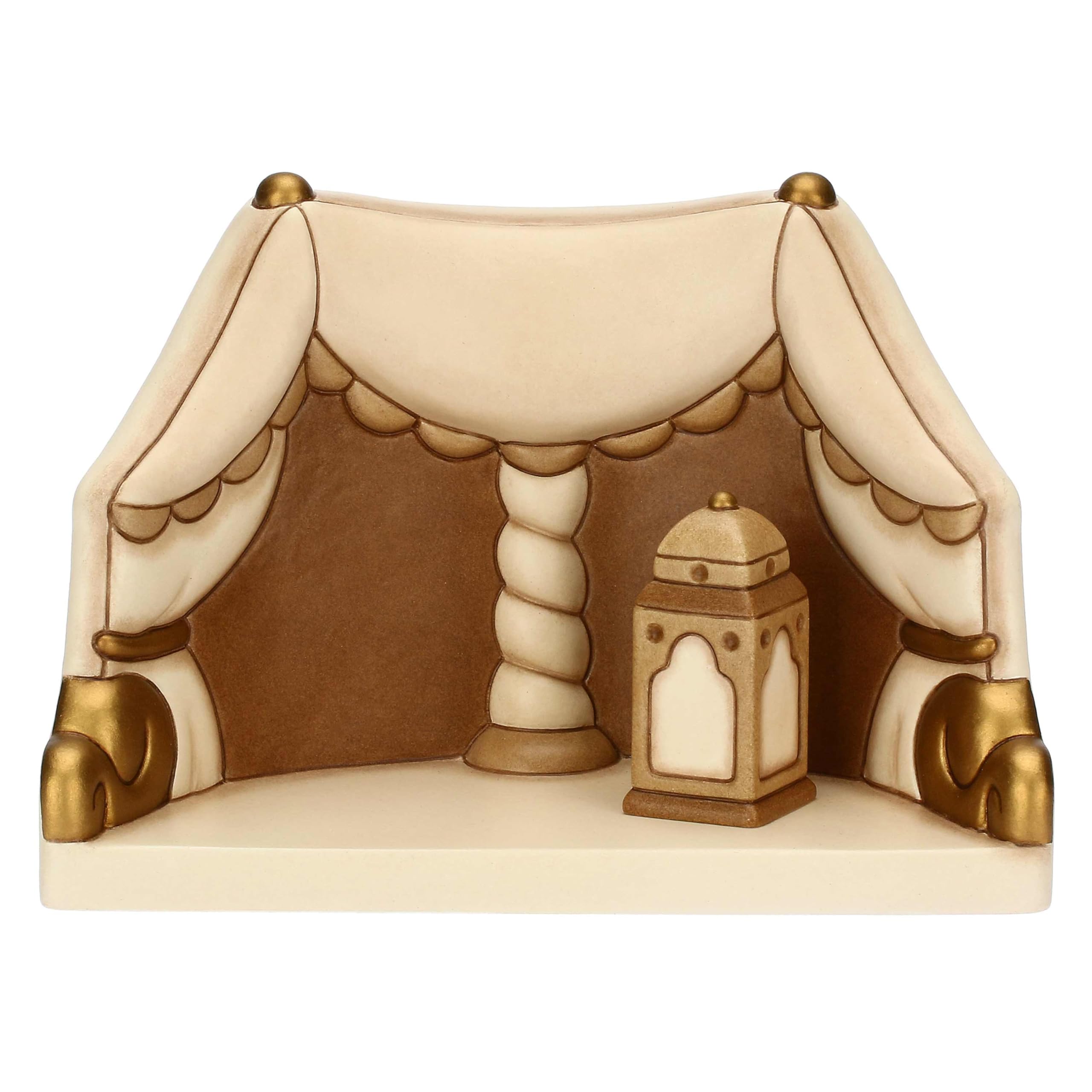 THUN - King Magi Curtain - Ceramic - Classic Nativity Collection - 18.4 x 9.5 x 12.7 cm