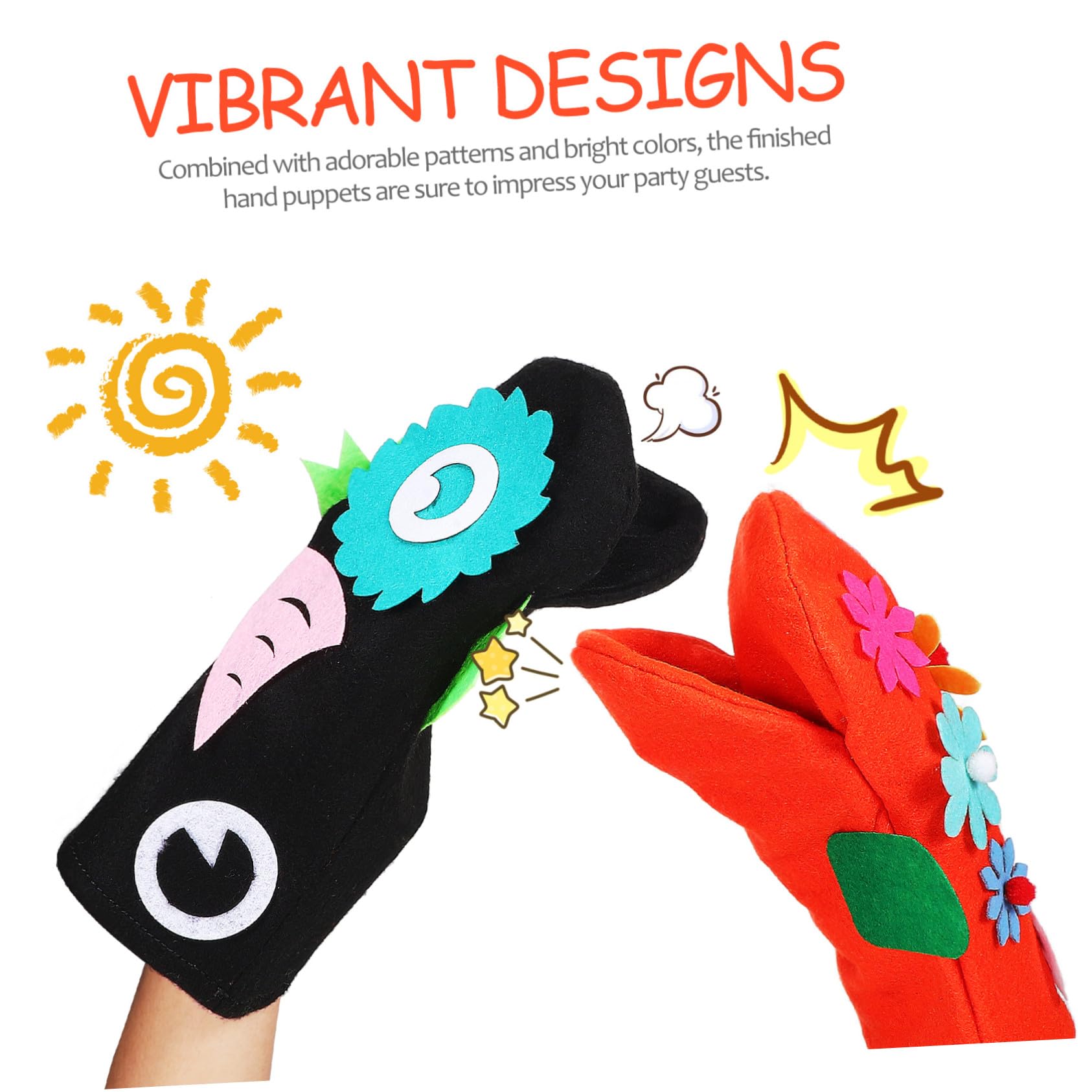 ZUNOXAZ Juego de Marionetas de Mano de Fieltro para Niños Diseños Vibrantes y Confección Fina, Kit de Manualidades Adecuado para Juegos de Rol y Costura Creativa