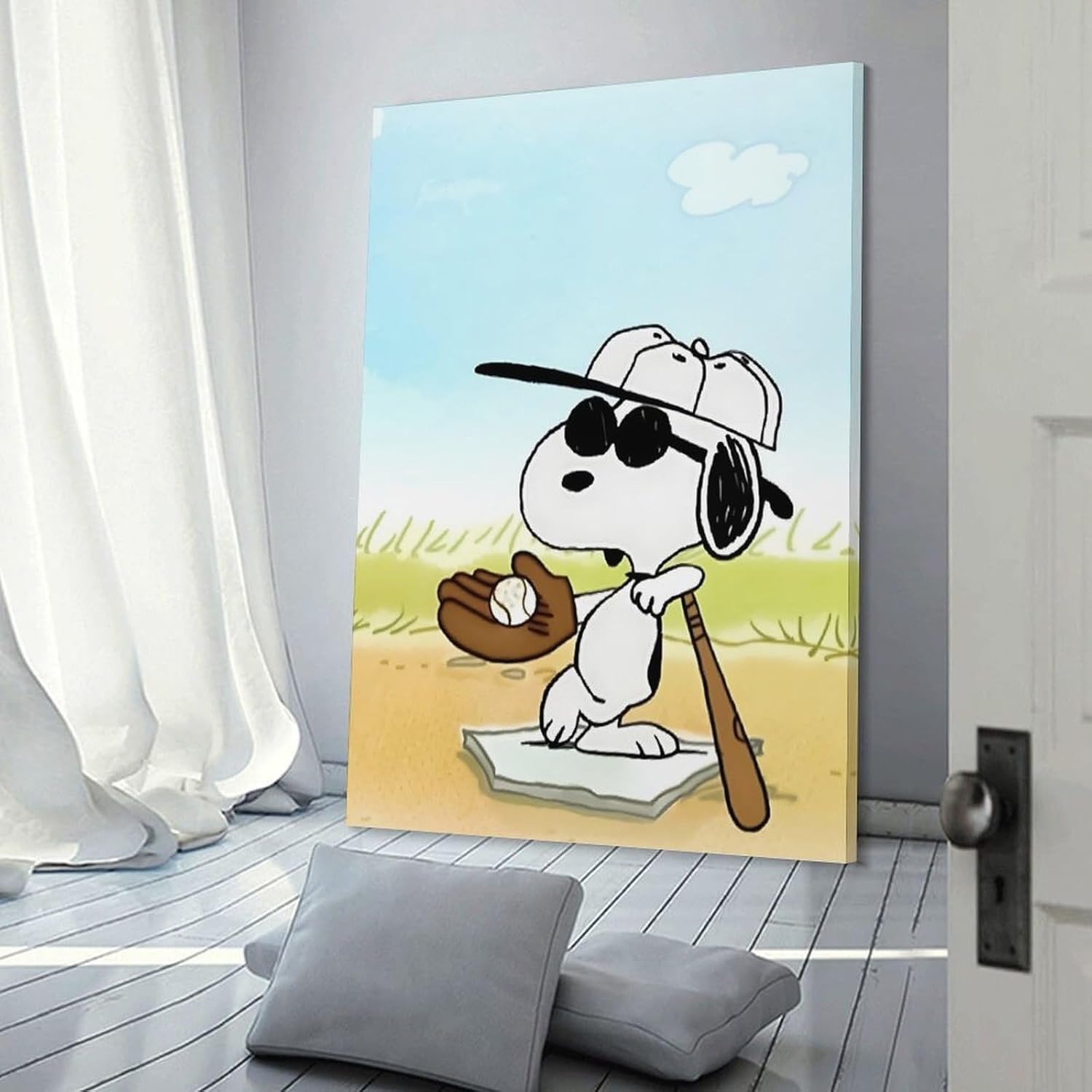 かわいい 野球 イラスト スヌーピー 野球 ポスター ウォールアート