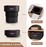 Vista 4 de Lavadora portátil, mini lavadora plegable de 15 litros con 3 modos de limpieza para ropa de bebé, ropa interior, pequeña lavandería plegable