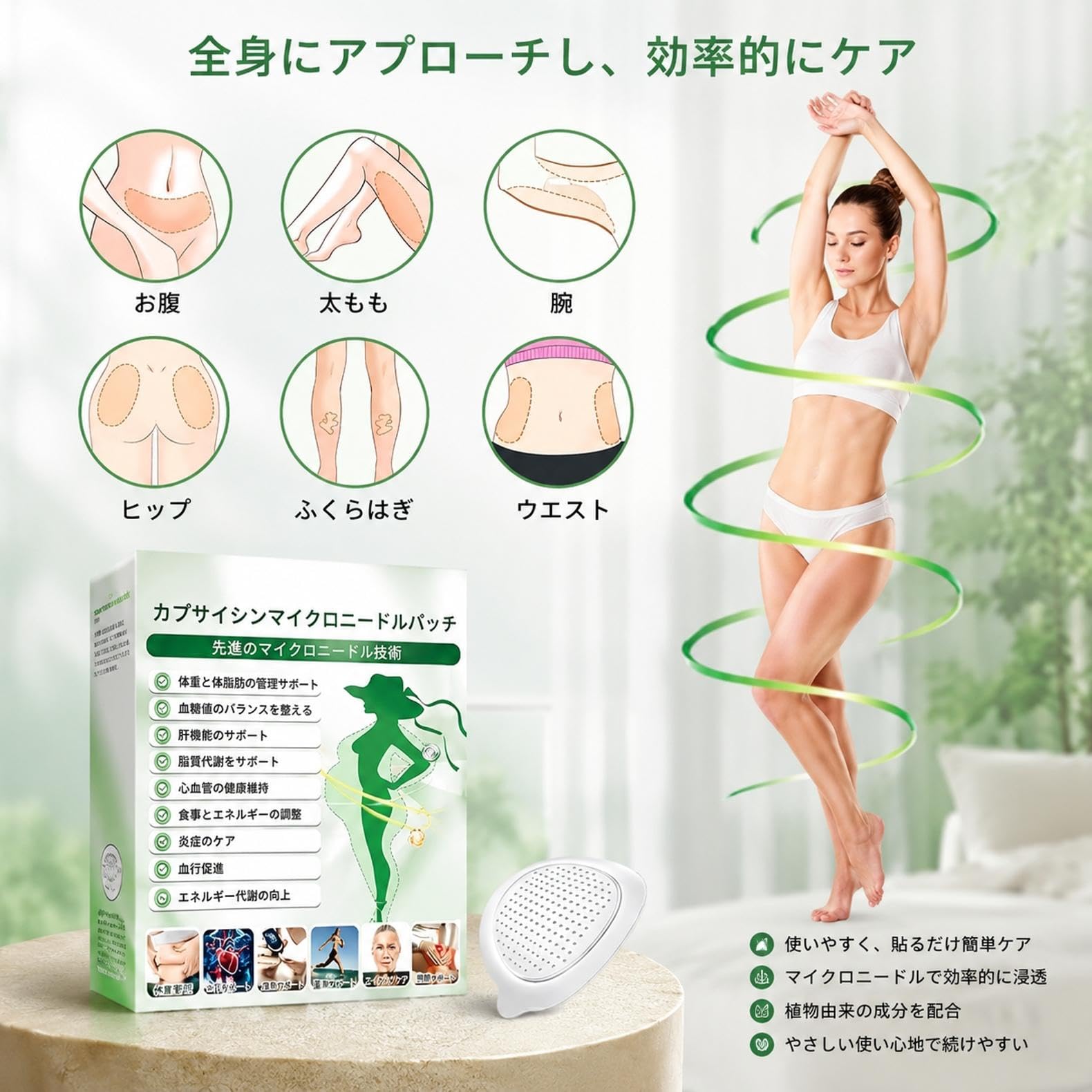 Slim Latte ナノマイクロニードルパッチ 4箱セット Amazon | ナノマイクロニードルパッチ 2026年アップグレードスタイル