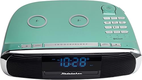 Miniatura 9 de Studebaker Workstaton Sistema de música HiFi con Bluetooth, radio FM, CD y estación de carga inalámbrica Qi (blanco)