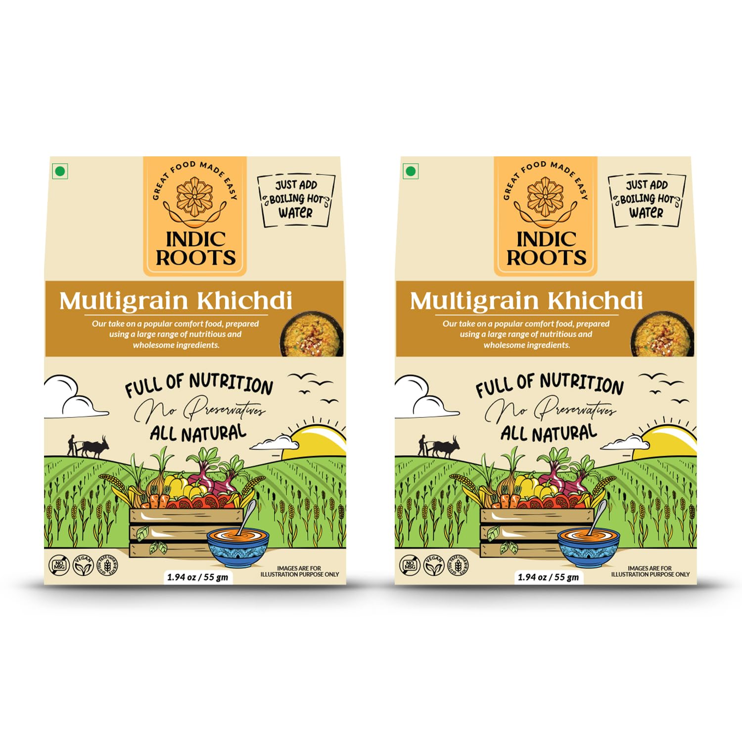 Organic Roots Multigrain Khichdi, Vegan, Superfood, Instant Food, Healthy Food, Ready To Eat Full Meal, No MSG, No Preservatives, 55 Gm (Pack of 2)-picture-10