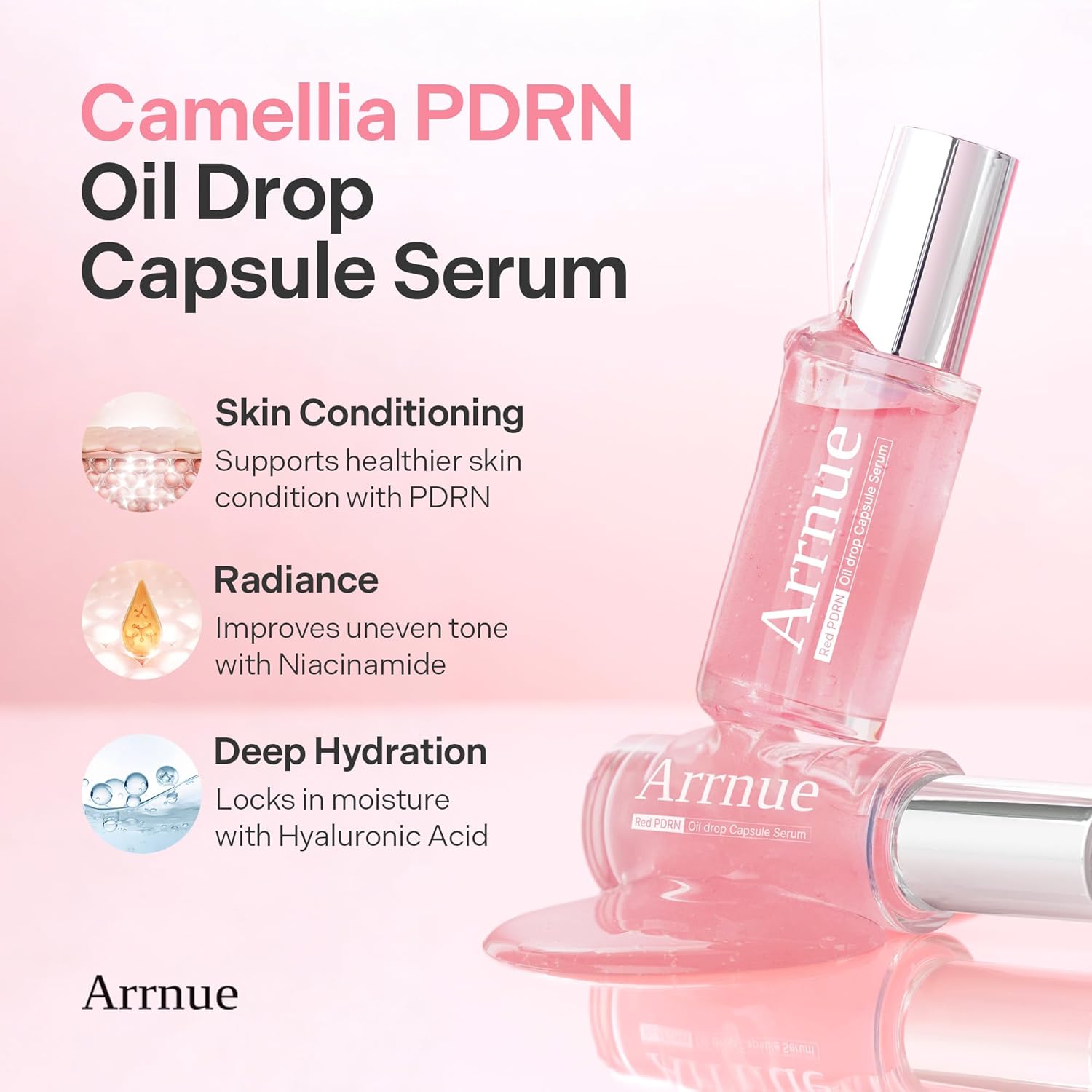 Glass Glow PDRN Serum - Dark Spot Care, Plumping Hydration for Sensitive Skin, Refines Pores & Smooth Fine Lines, Niacinamide, Lightweight, Vegan Korean Skincare (1.01 fl oz)