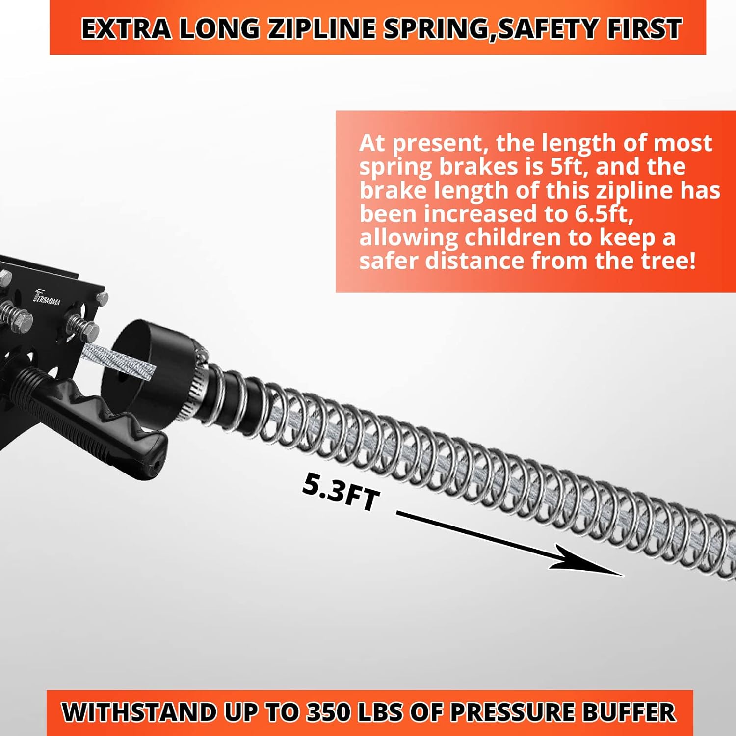 Trsmima Heavy Duty Aço Inoxidável Zipline Spring Brake