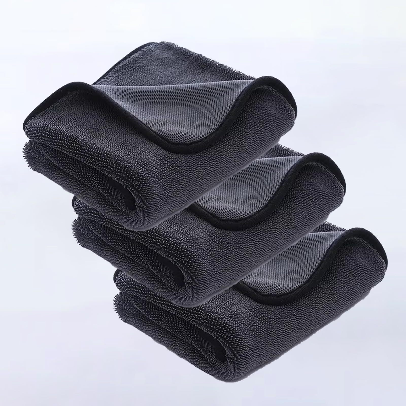 Ręcznik samochodowy suchy, szary, profesjonalne ręczniki z mikrofibry - Premium 600g, 160 * 60cm z superchłonnością, odpowiedni do delikatnych powierzchni(3pack)