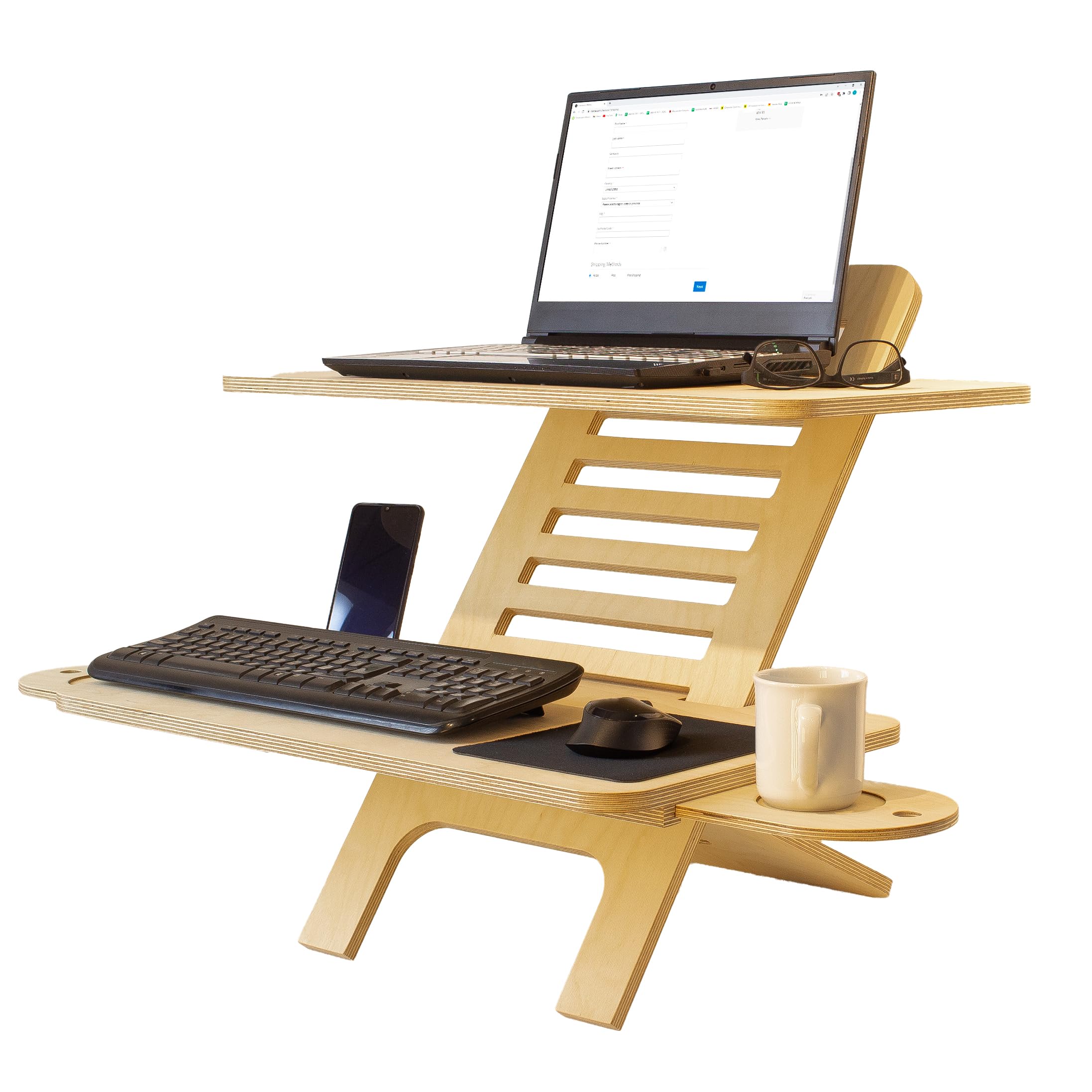 Amazon.com: WOODCHES Adjustable Jumbo Wood Laptop Stand, Standing