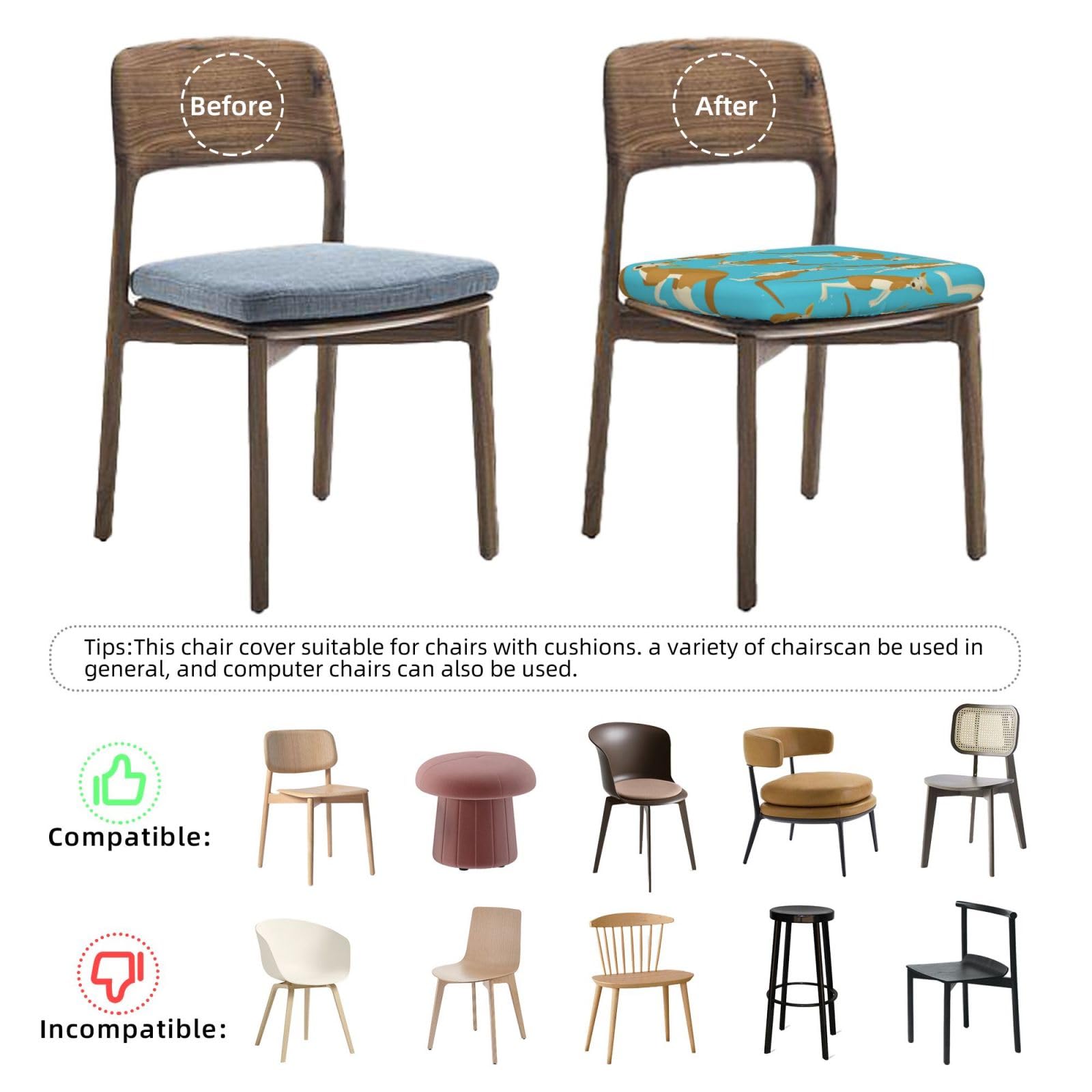 Stretch Stuhlbezüge Mit Känguru Print - Wasserdicht & Dehnbar Für Esszimmerstühle