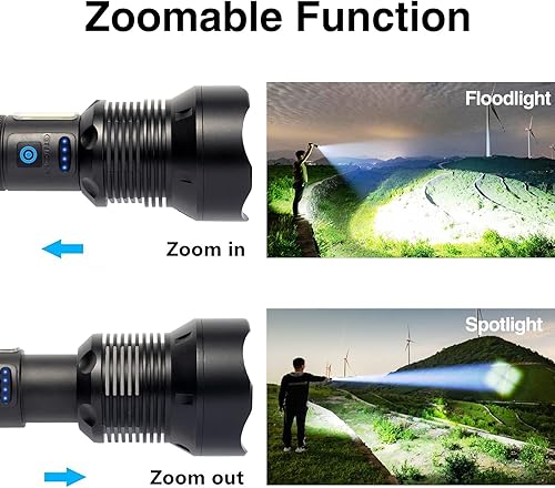 Miniatura 5 de Tongtai Linternas LED recargables de 120000 lúmenes altos más brillantes linterna mejorada P702 súper brillante con luz lateral Cob linterna de alta