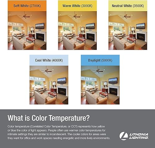 Miniatura 8 de Lithonia Lighting - WF4 LED 27K30K35K 90CRI MW M6 - Luz empotrada LED, luz descendente de oblea con borde redondo ultradelgado, temperatura de color