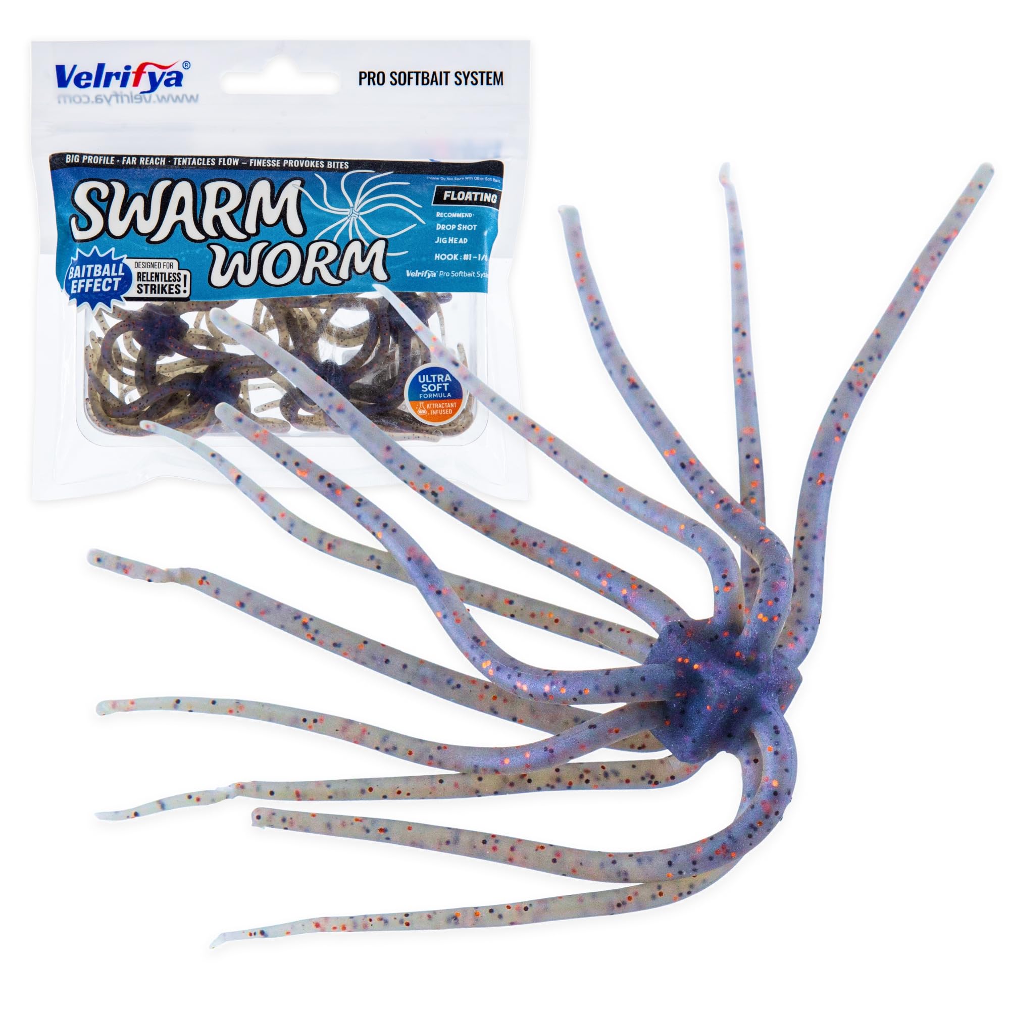 Tentacle Dice Appât – Style japonais Finesse Dice Fishing Leurre flottant en plastique souple pour la pêche au bar, Drop Shot, Jig Head, Wacky Rig