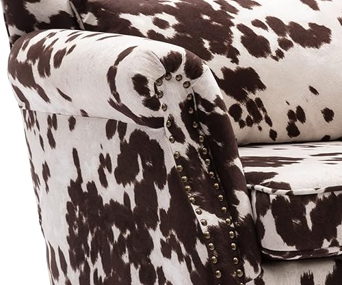 Miniatura 97 de Kmax Silla de club de terciopelo con diseño de trono copetudo de mediados de siglo, asiento acolchado, patas de madera, para el hogar, club, Tela