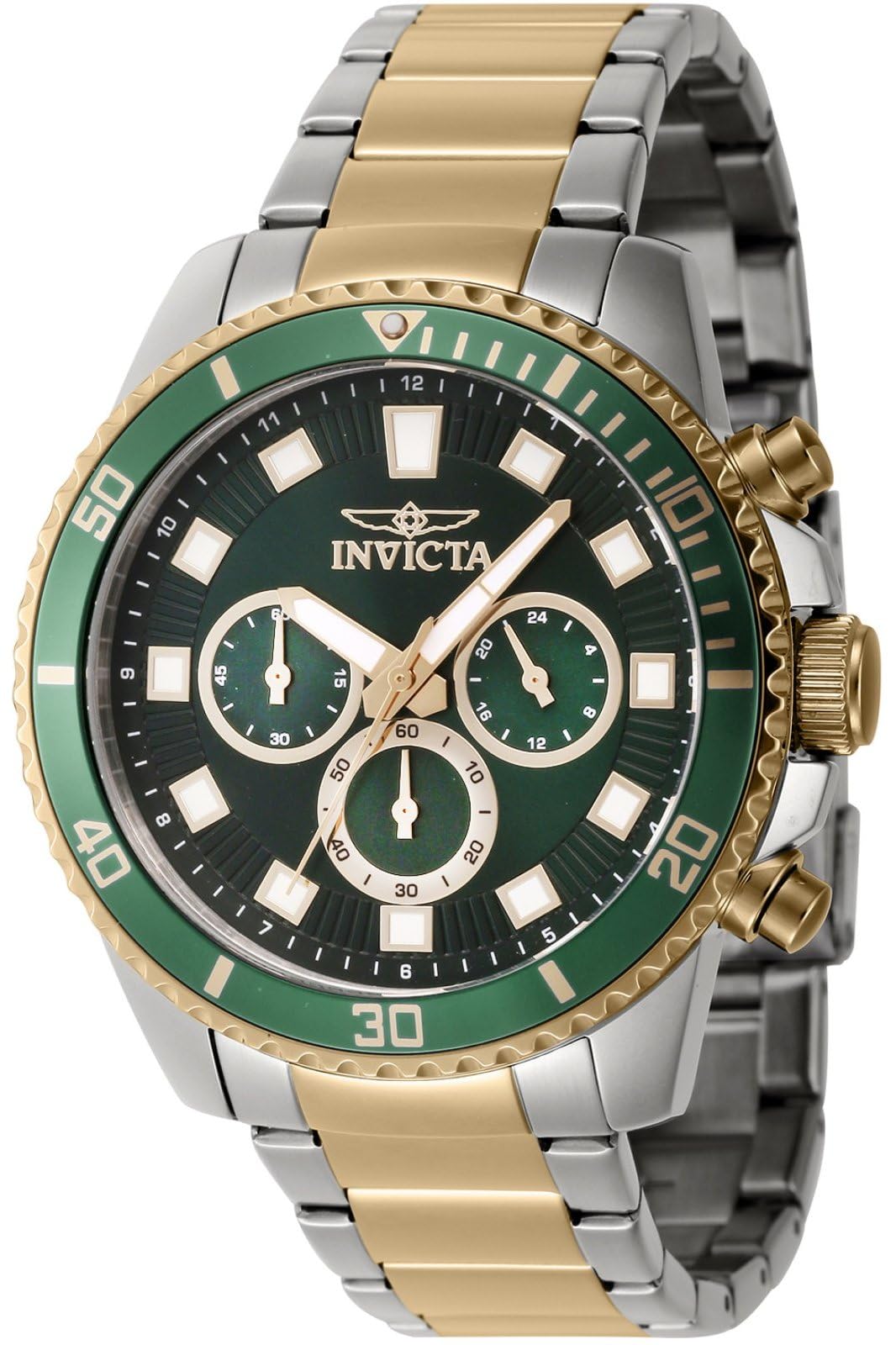 Invicta Stainless Steel Pro Diver Chronograph Green Dial Analog Watch for Men - 46060, Brown Band (B0CJT7SGSJ) Amazon Price History, Amazon Price Tracker