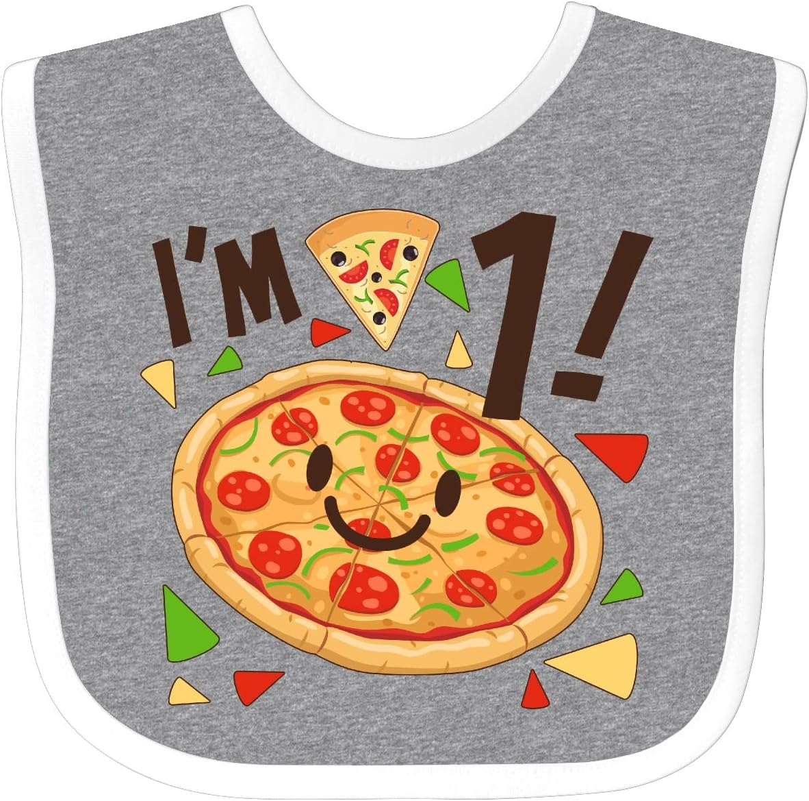 inktastic I'm 1 Pizza Birthday Party Baby Bib