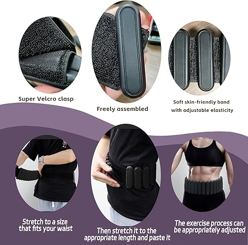 Miniatura 4 de Cinturón con peso ajustable de silicona para mujeres y hombres Cinturón con peso para caminar y hacer ejercicio con pesas extraíbles Gimnasio,