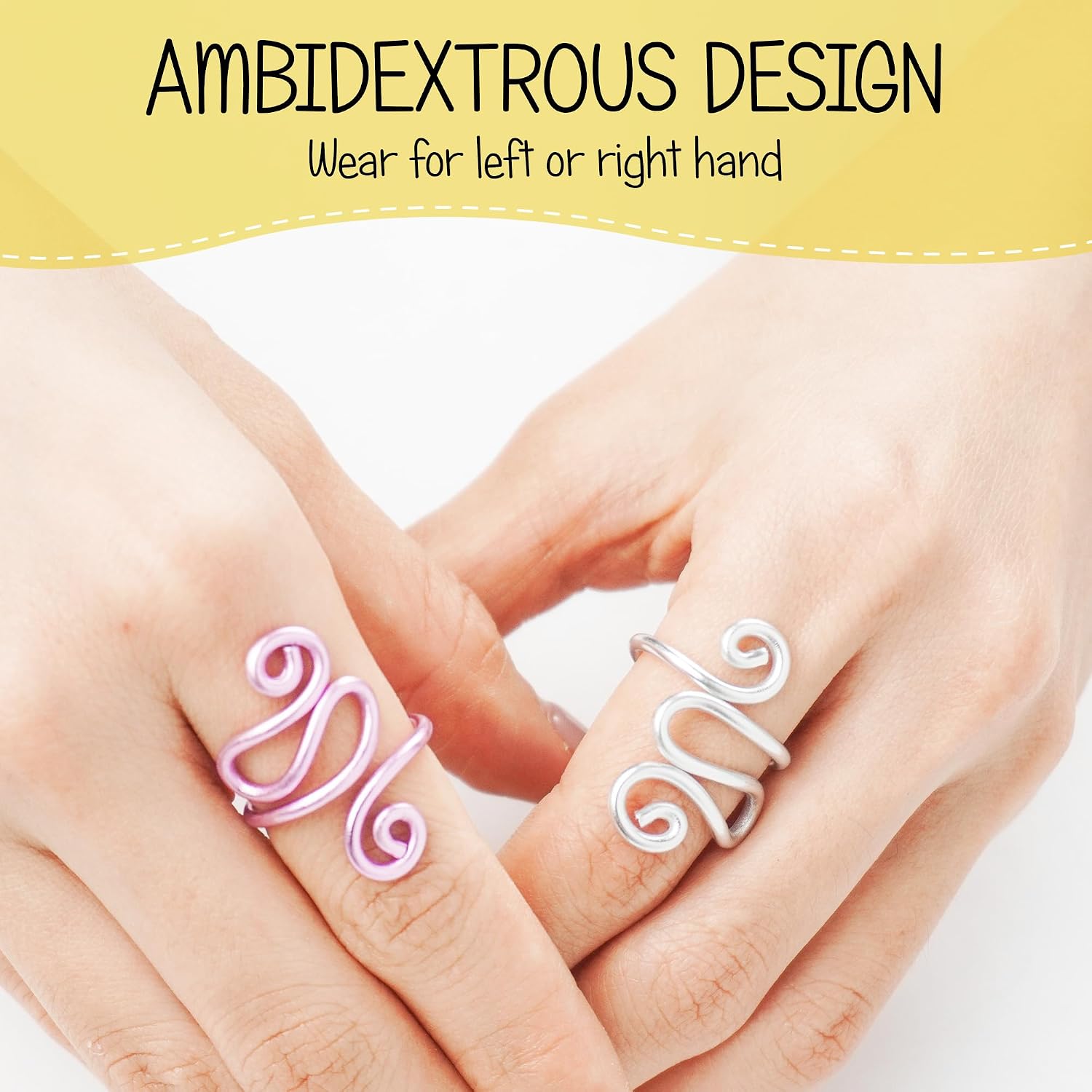Handmade Crochet Tension Ring, Lefties & Righties Yarn Tension Control, Adjustable Companion Ring, Gift for Crocheters Knitters, Birthday Gifts For Mom, Teacher (Size 7-10, Yellow) image 5