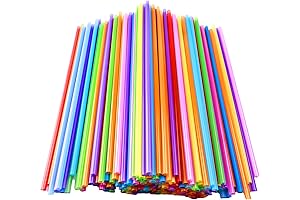 200 Pcs Colorful Plastic Long Straws