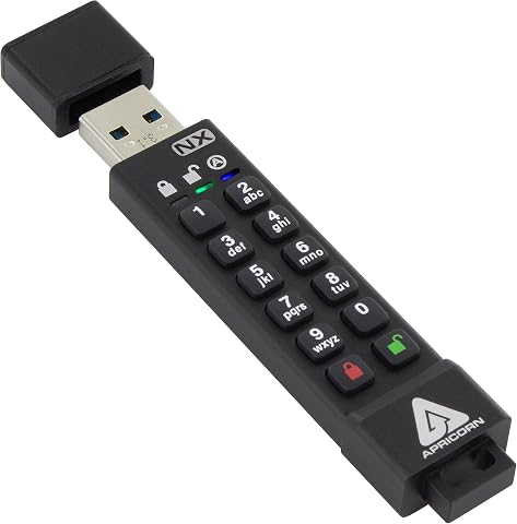 Apricorn Aegis Secure Key 3 NX 64GB Encrypted USB 3.0 Flash Drive