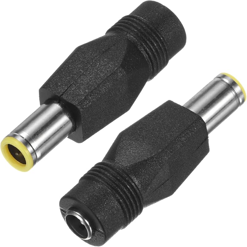 Adaptador de Conector DC 8 mm Macho para DC 5,5 mm Fêmea M METERXITY Preto, Kit com 2 peças