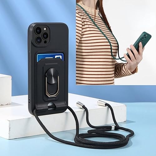 Miniatura 7 de Funda para teléfono con soporte de coche con cordón para iPhone 13 14 12 11 Pro Max X XS XR SE 8 7 Plus Shell, protección de lente suave con forro