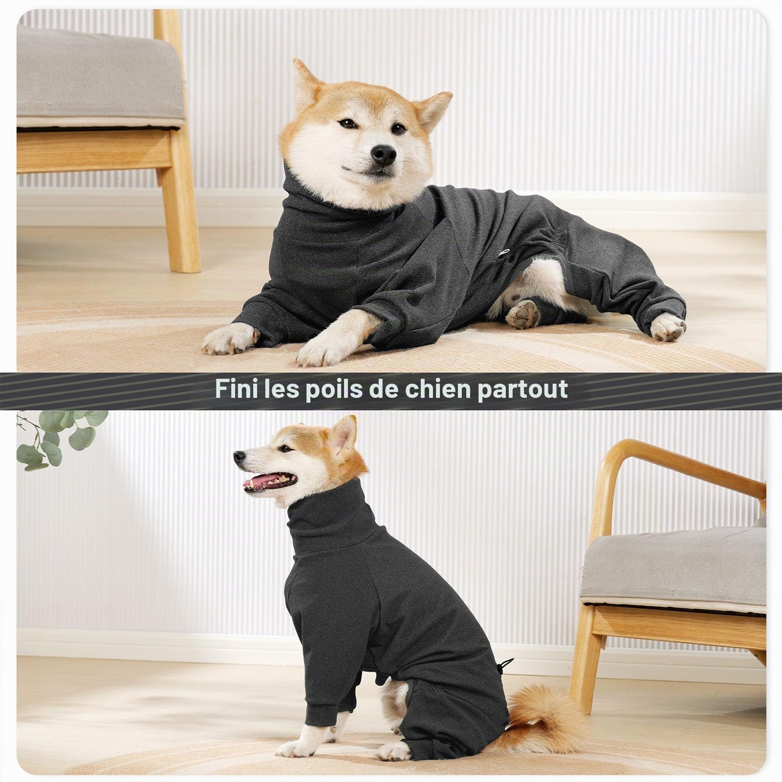 LIANZIMAU Manteau Chien Polaire Polaire pour Chien Pull-Overs Chiens Combinaison Chaude à Manches Longues Body Chiens Pyjama pour Petit Moyen et Grand