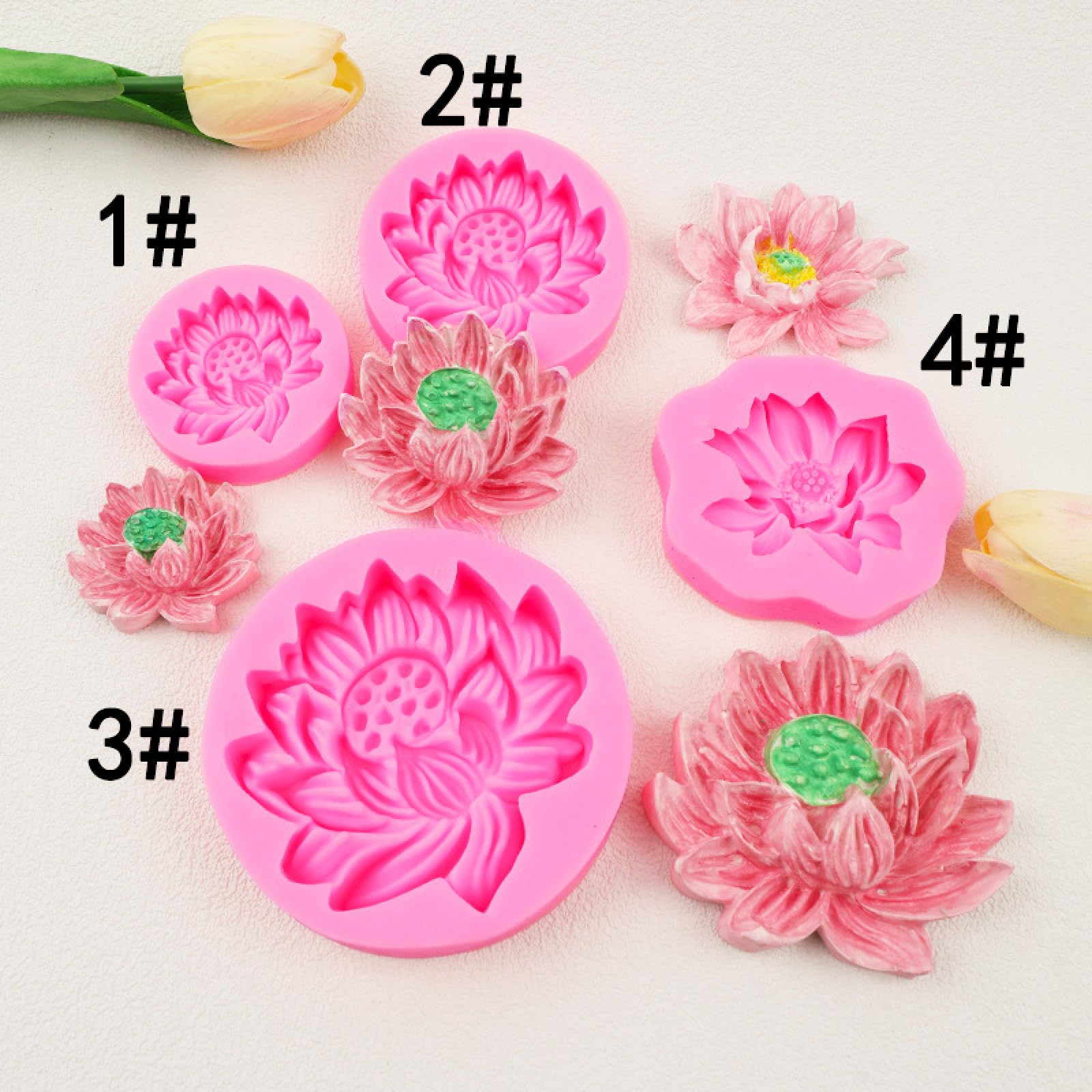 Moule à Bougie Et Savon En Silicone Lotus - 3D, Réutilisable, Pour Résine, Chocolat, Décoration - Facile à Démouler, Qualité Alimentaire