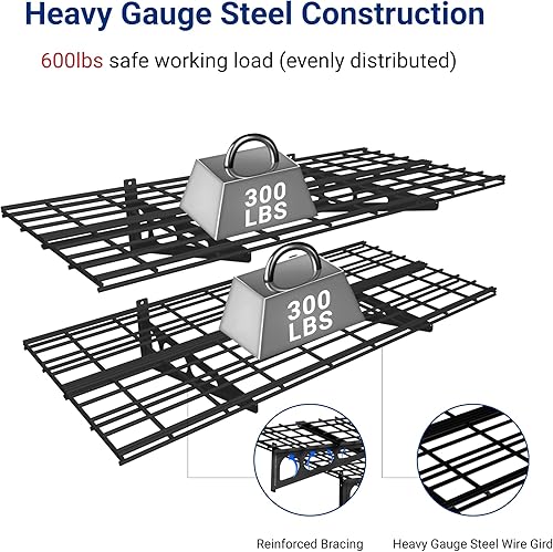 Miniatura 3 de FLEXIMOUNTS - Repisas de pared para garaje, 2 unidades