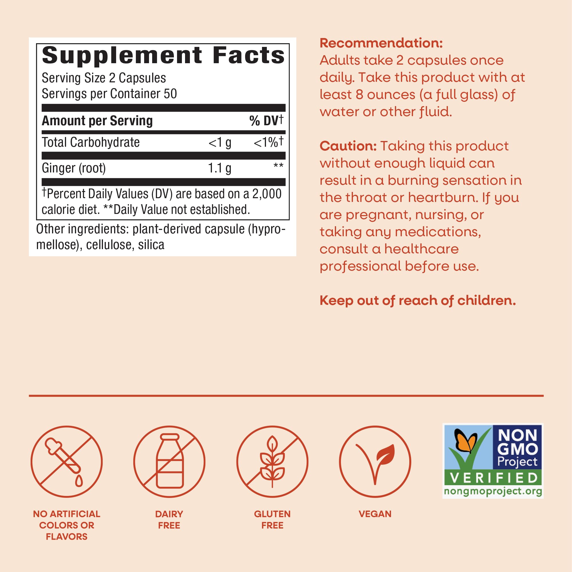 Nature's Way Ginger Root Capsules,1,100 mg per Serving, Vegan, 100 ct — Amazon image 7