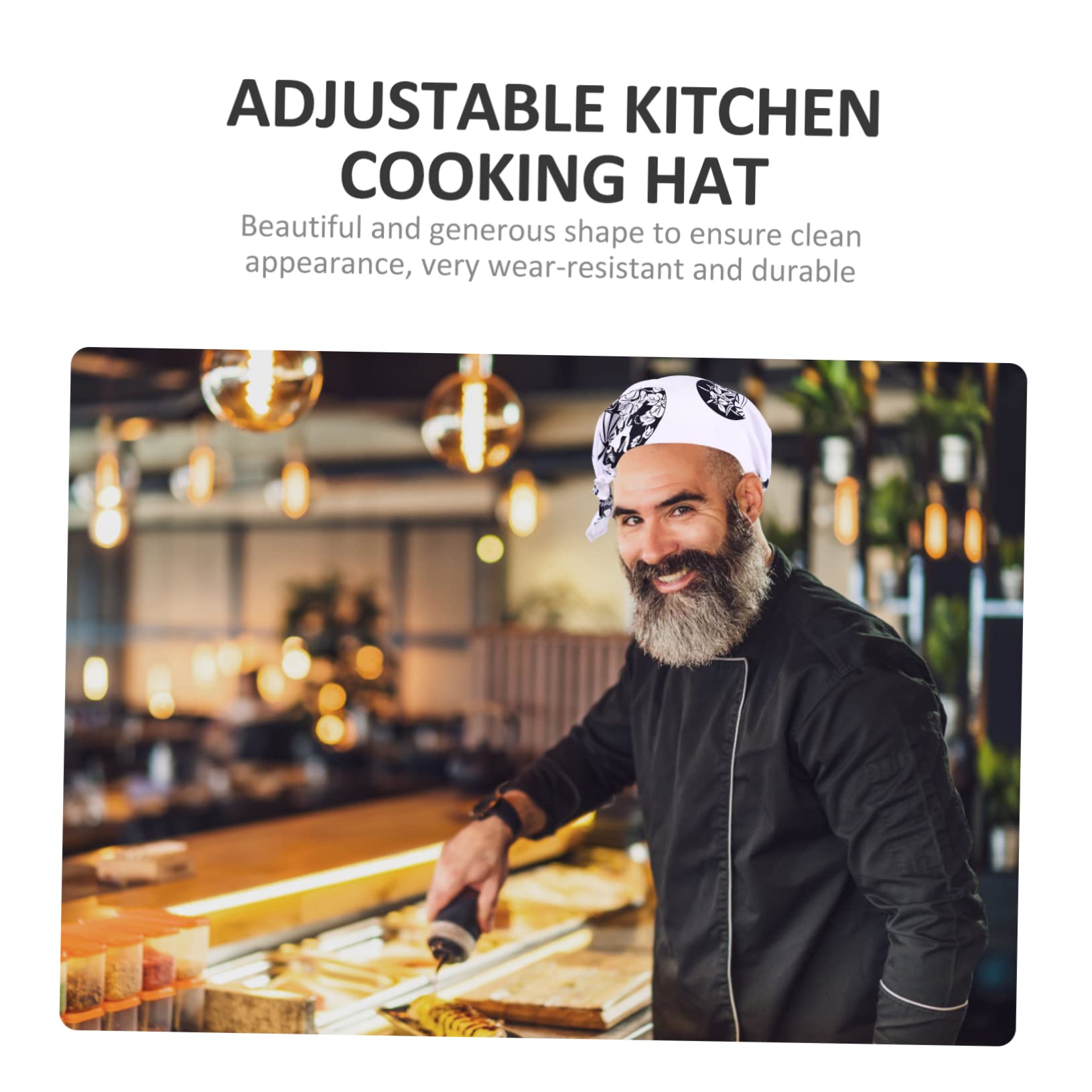 Anneome 4pezzi Cappello Chef Unisex Regolabile Cappello Da Cucina Traspirante Per Ristoranti e Scuole Di Cucina Protezione Grassi e Resistente All Usura Con Design Elegante
