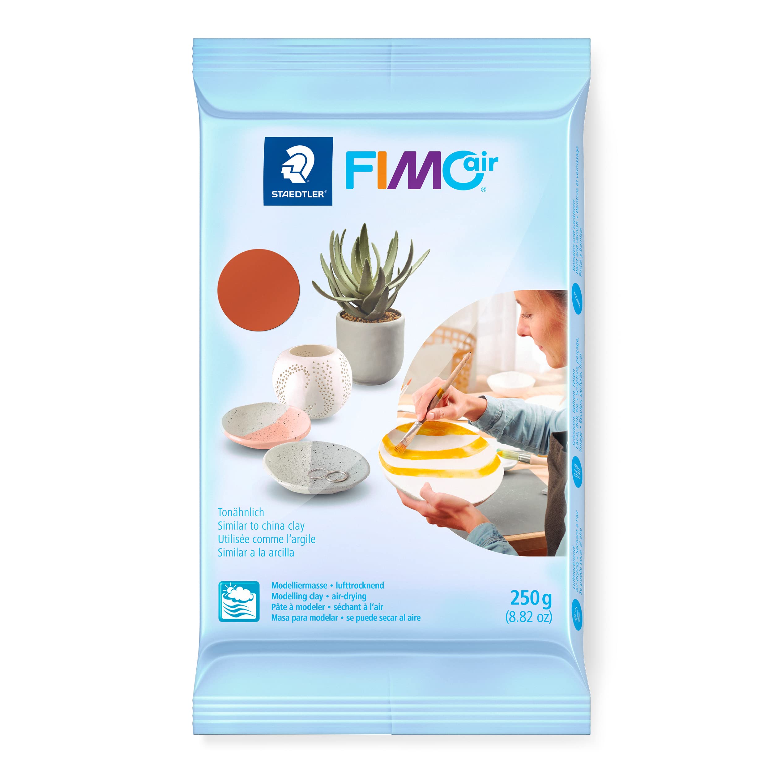 STAEDTLER 8103-76 FIMOair - Air Drying Modelling Clay, 250g - Terracotta (Pack of 1)