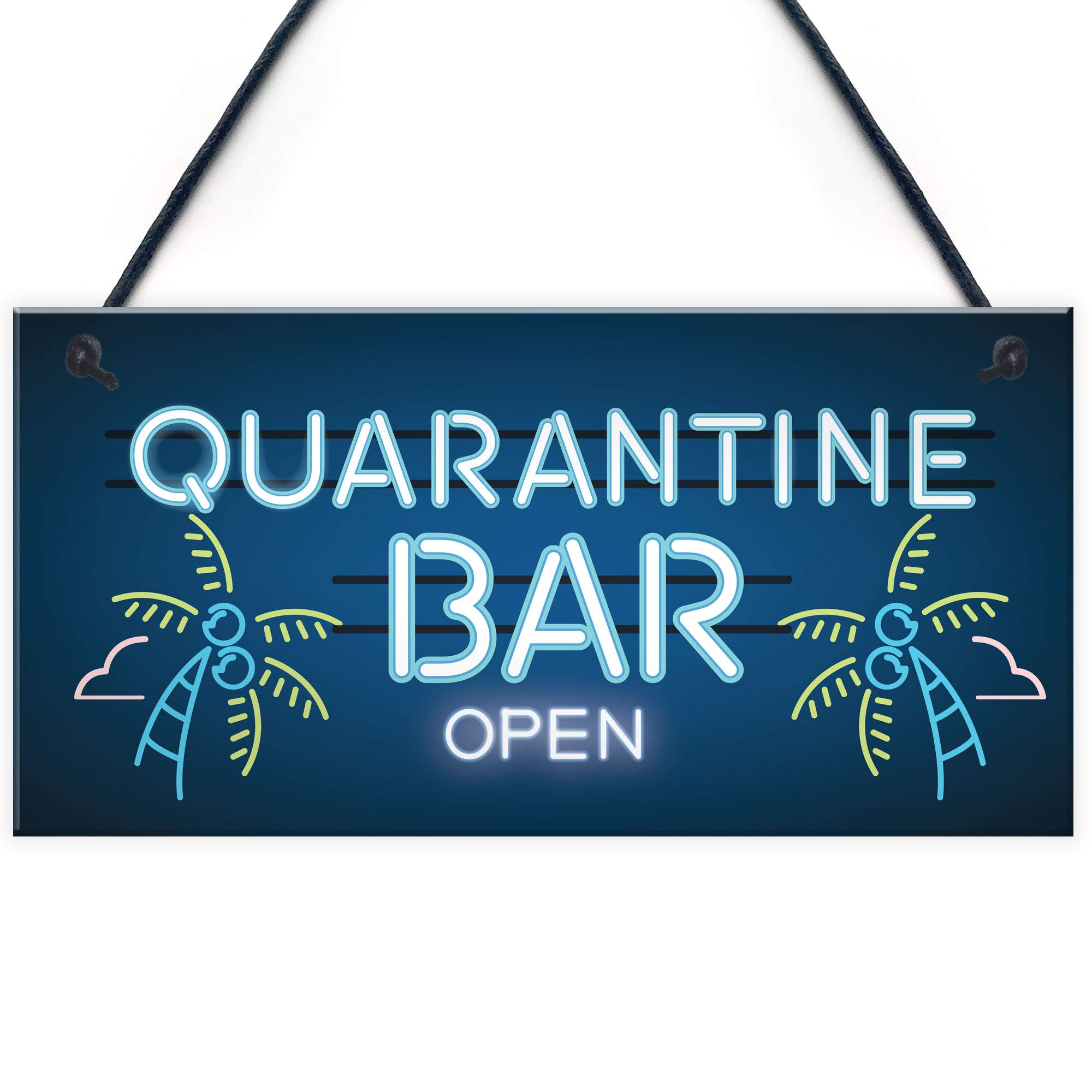 Red Ocean Novelty Quarantine Bar Sign Funny Home Bar Signs Man Cave Gift Decor Plaques