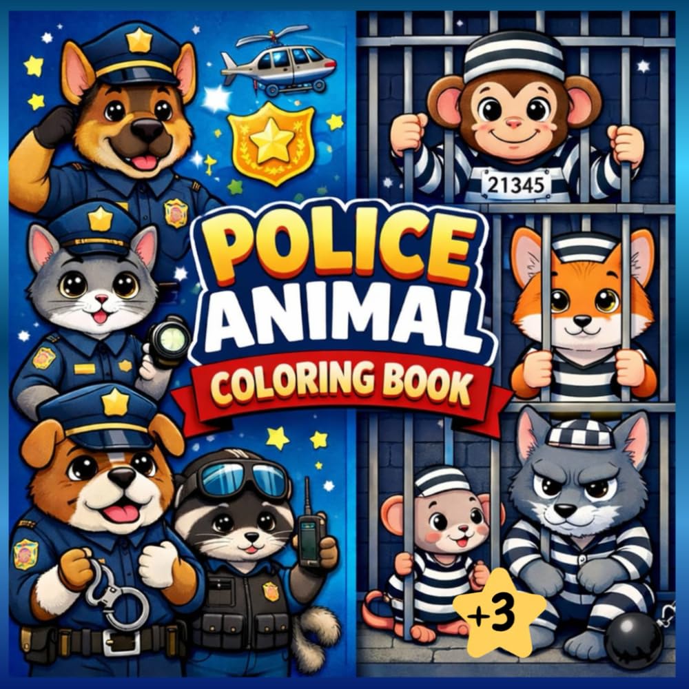 Police Animals Coloring Book: "Police Animals to Color and Smile"
