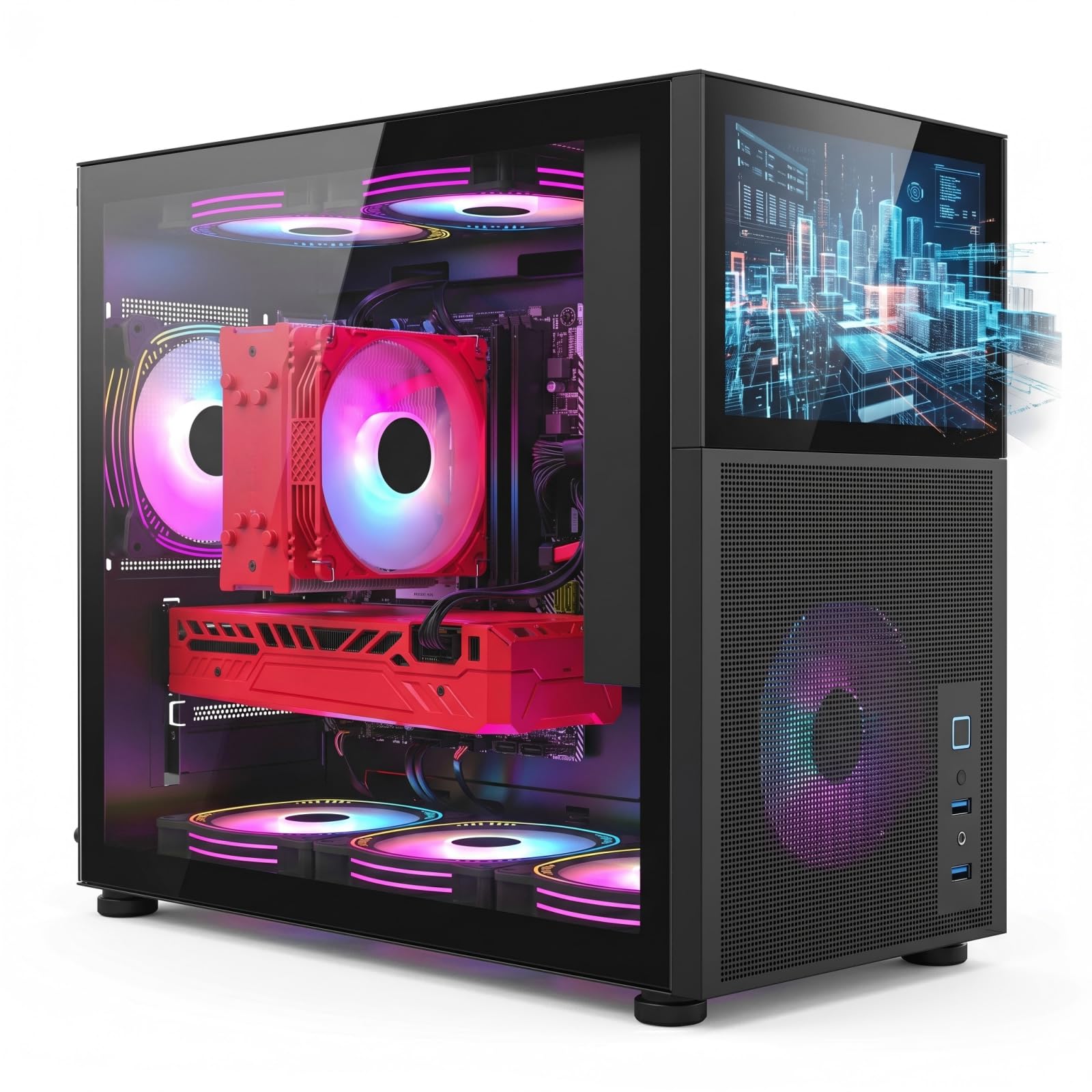 STGSivir PC Gaming Fisso, Core i7-11700KF, RTX 3060 12G, 32G DDR4, 2T SSD | Computer Gaming per Streaming, Editing Video, Compiti, fino a 5.0 GHz, WiFi 6, BT 5.0, 4K,HDMI,DP, Win11 Pro, Case ARGB