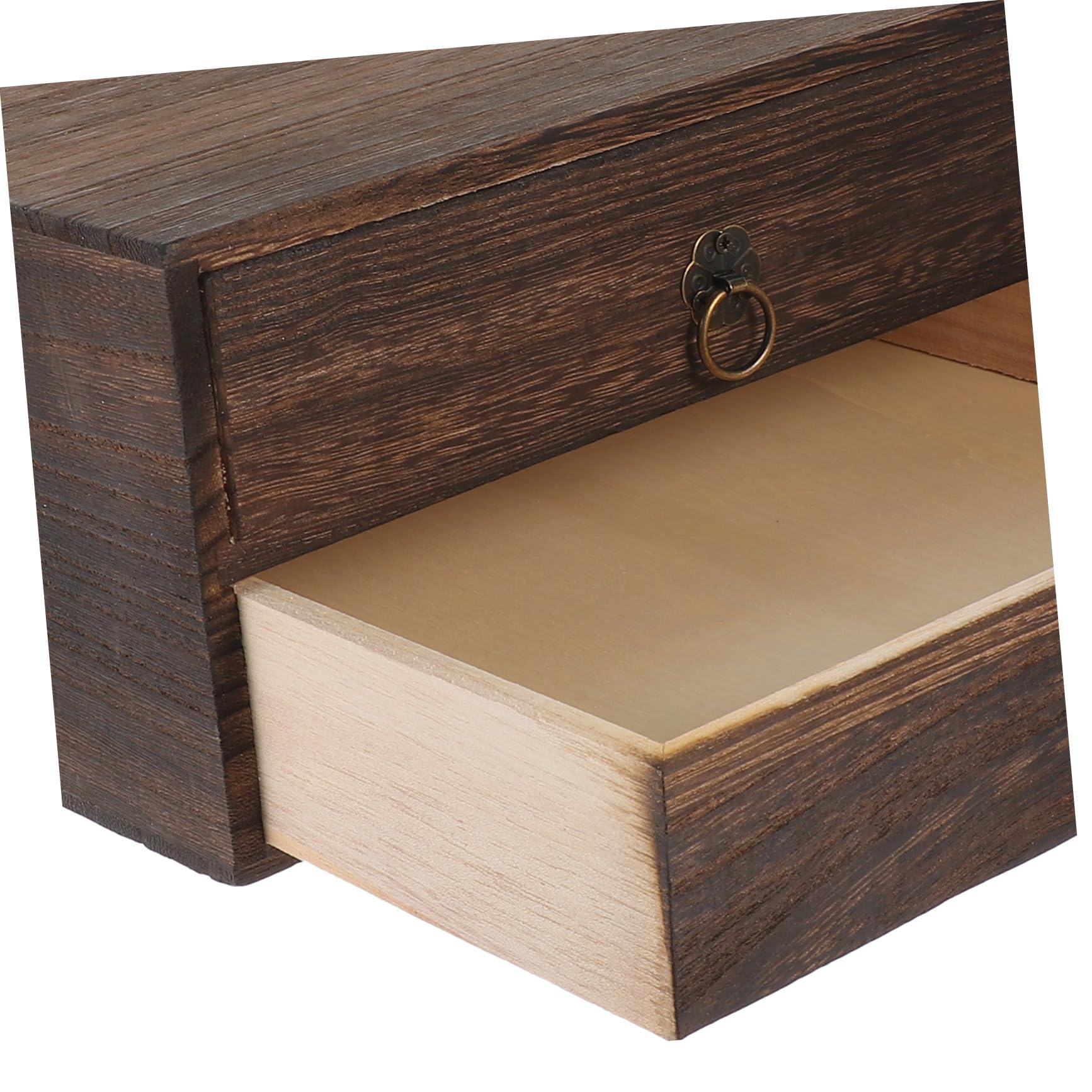 Scatola Portaoggetti Multilivello Cassetti Marrone in Legno