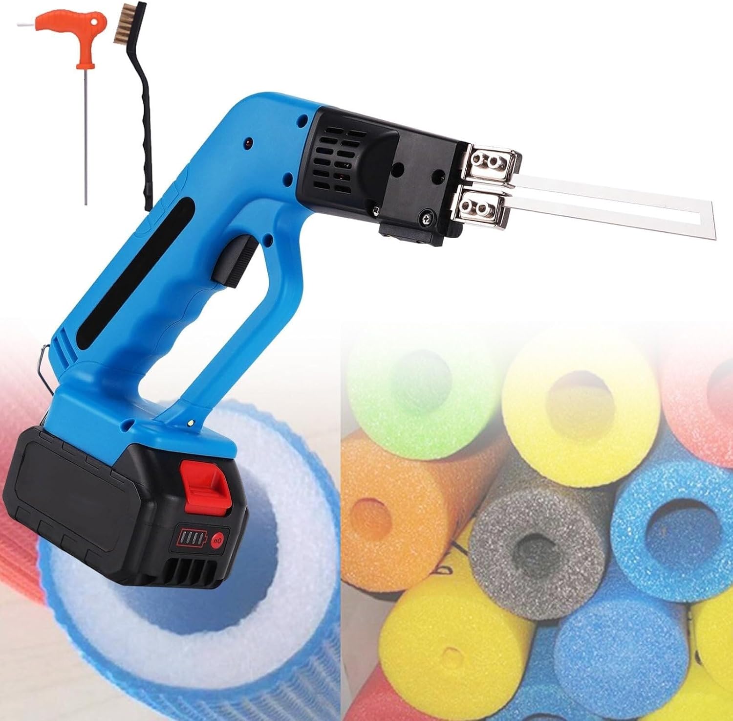 Handheld Commercial Foam Cutting Tool Rechargeable 150 W, Electric Heated Blade Air Cooled Foam Cutter, Maximum Temperature Up to 600℃