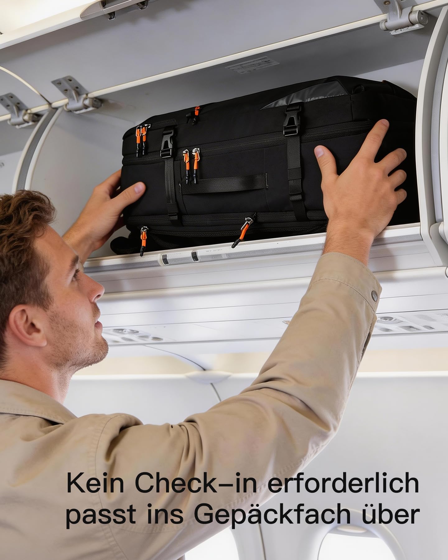 Inateck Leichter Reiserucksack 38.5-46L, Erweiterbarer Handgepäck Rucksack | Spritzwassergeschützt TSATravel Backpack Herren für 16 Zoll Laptop, Hauptfach um 180° öffnen, für Business, Weekender Trip