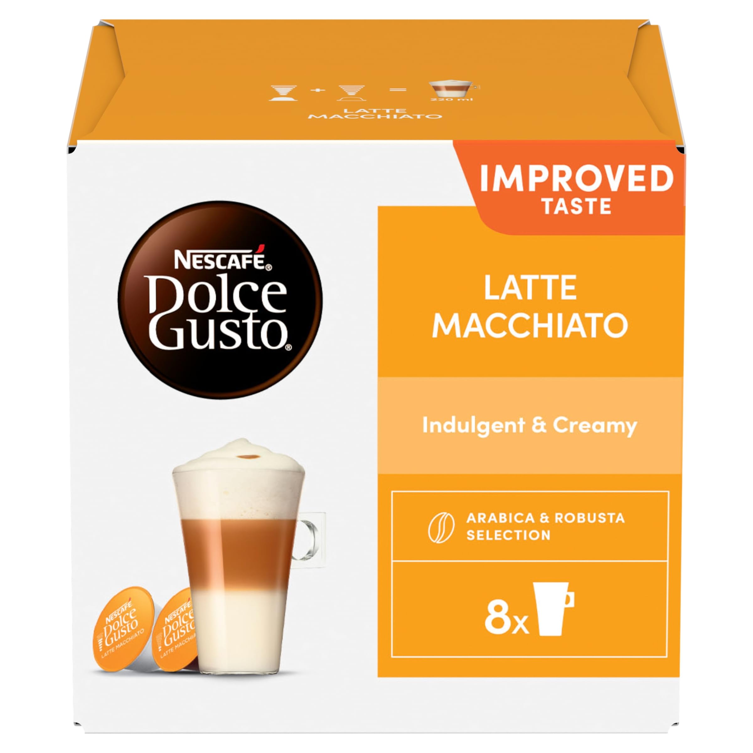 Dolce Gusto Latte Macchiato Roast And Ground Coffee And Whole Milk Powder 183.2g (Imported)