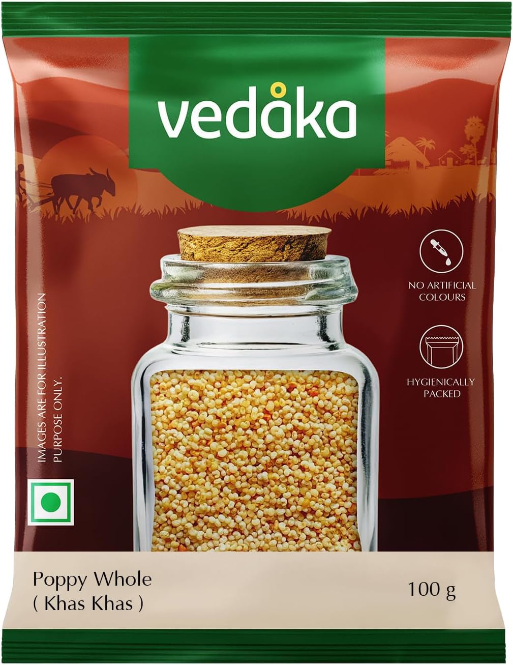 Amazon Brand- Vedaka Poppy Seeds | 100 g | Khas Khas Whole | No Added Colours Or Preservatives