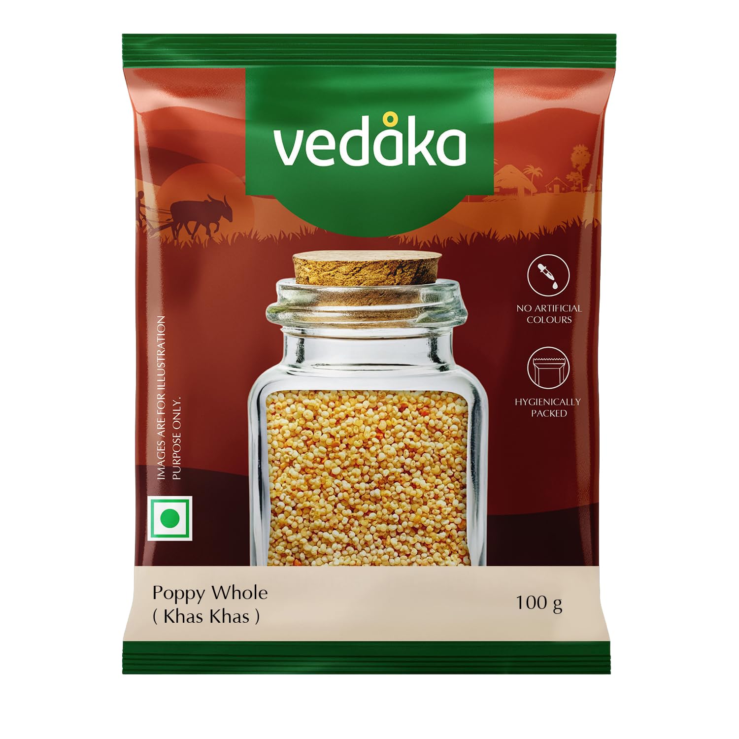 Amazon Brand- Vedaka Poppy Seeds | 100 g | Khas Khas Whole | No Added Colours Or Preservatives