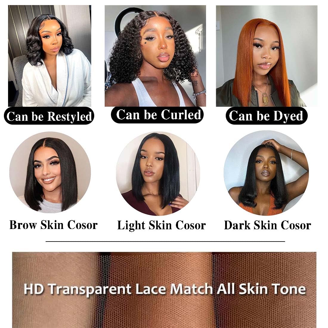 Wear and Go Glueless Bob Wig Human Hair Pre Plucked Pre Cut 5x5 Lace Closure Wigs for Black Women 250% Dentisty Straight Short Bob Human Hair Wigs Beginner Friendly 16 Inch